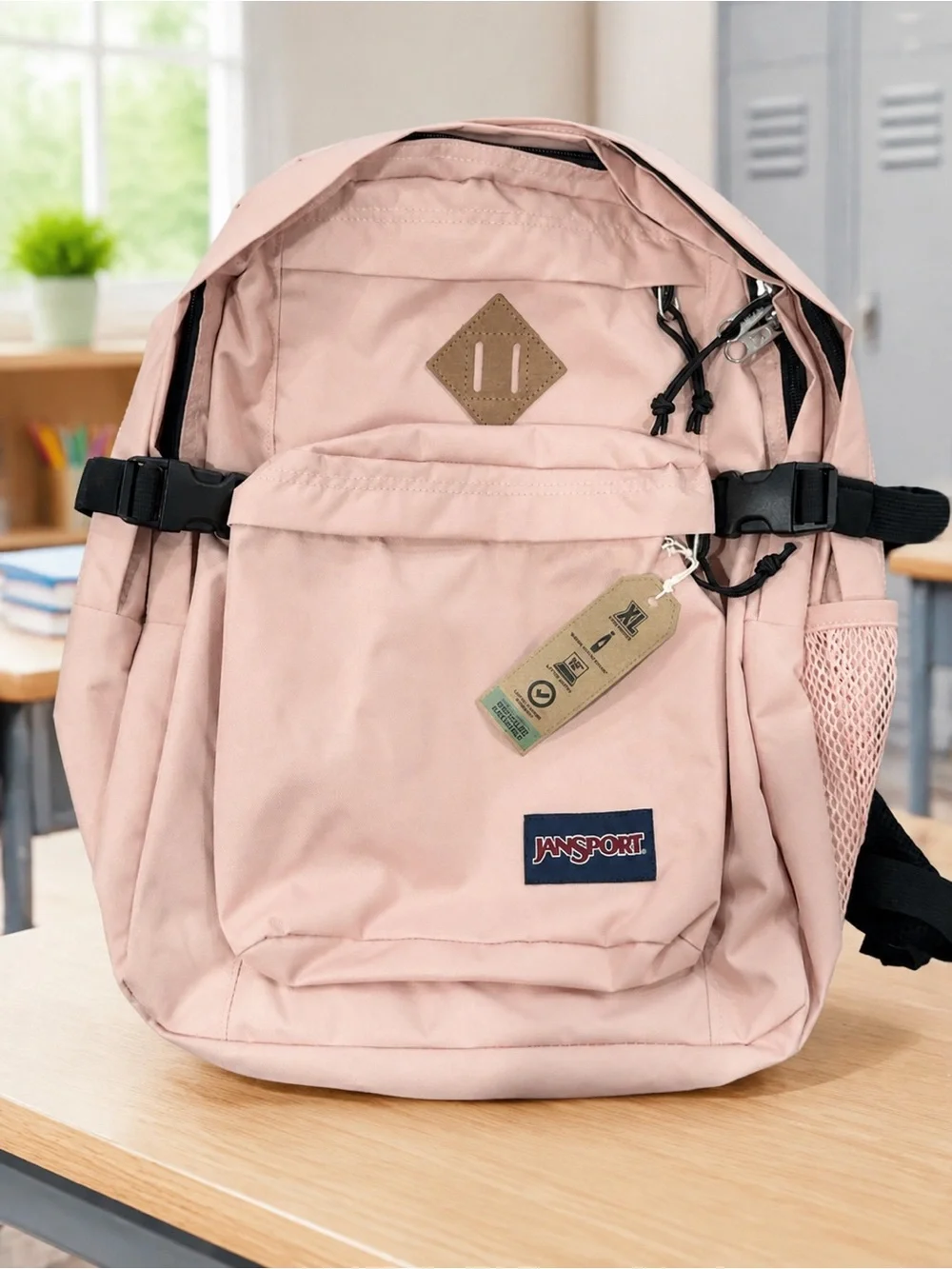 JanSport XL Dusty Pink Backpack 15” Laptop Sleeve NWT